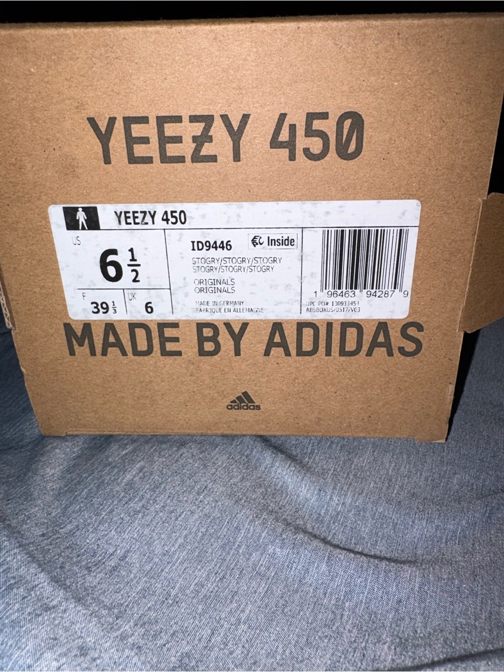 adidas Yeezy 450 Cardboard Shoe Box in Brown